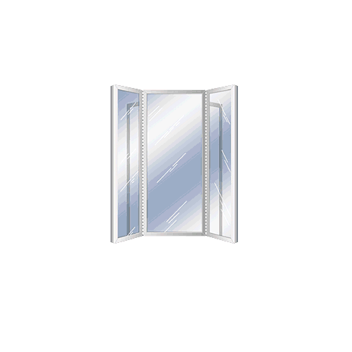 Satin Anodized Custom Size Triple Mirror Frame