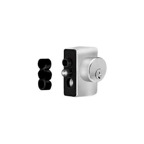 CRL KAD2LPS Polished Stainless Left Hand Keyed Access Device for Glass Door Panic and Deadbolt Handle