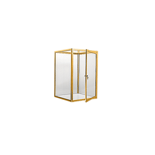 Brite Gold Anodized Custom Size Avalon Showcase with Double Hinged Front Doors