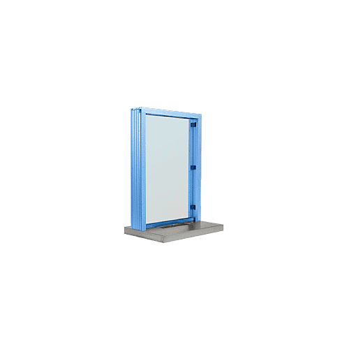 Powder Painted (Specify) Aluminum Standard Inset Frame Interior Glazed Exchange Window with 18" Shelf and Deal Tray