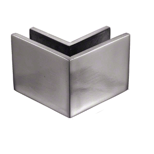 2-1/2" x 2" Brushed Stainless 90 Outside Corner Mall Front Clamp