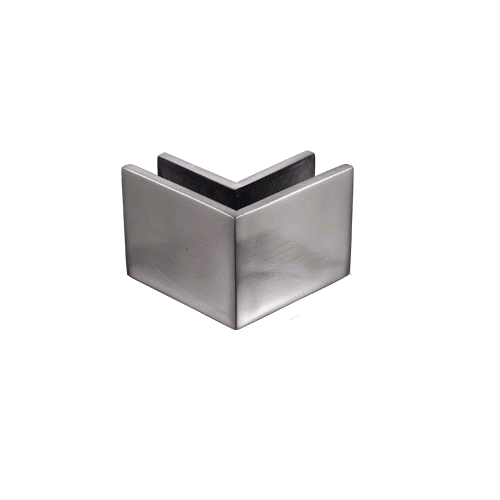 2-1/2" x 2" Brushed Stainless 90 degree Outside Corner Mall Front Clamp
