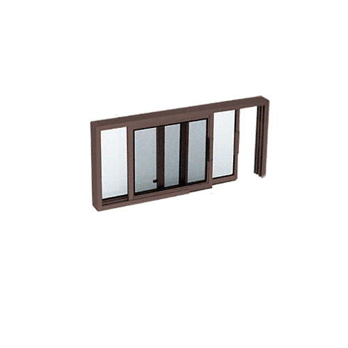 Duranodic Bronze Horizontal Sliding Service Window XO or OX Format with 1/8" or 1/4" Vinyl Only - No Screen