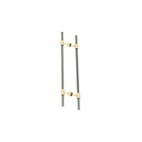 CRL CB18X18BR Polished Brass 27" Overall Length Glass Mounted Ladder Style Pull Handle with Acrylic Full Inserts