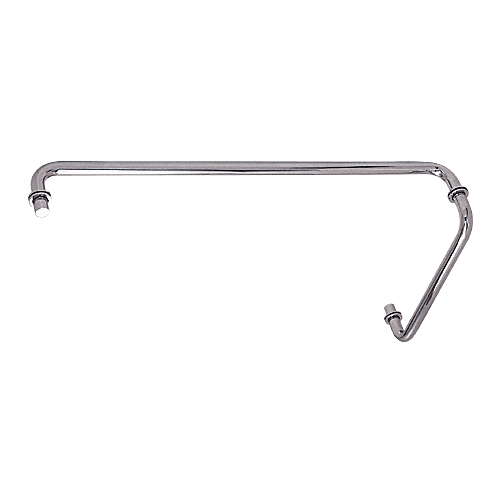 Polished Chrome 24" Towel Bar with 12" Pull Handle Combination Set