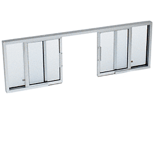 Satin Anodized Horizontal Sliding Service Window OXXO Format with 1/8" Glass with Screen