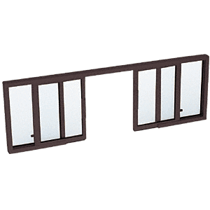 Duranodic Bronze Horizontal Sliding Service Window OXXO Format with 1/8" & 1/4" Vinyl Only no Screen