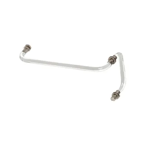24" Acrylic Smooth Towel Bar With 8" Pull Handle and Brushed Nickel Rings - Combination Set
