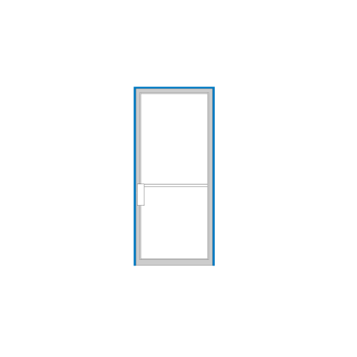 Clear Anodized 1-3/4" x 4-1/2" Up and Over Butt Hung Non Impact Frame for 36" x 84" Door Opening MS Lock Left Hand Swing Out