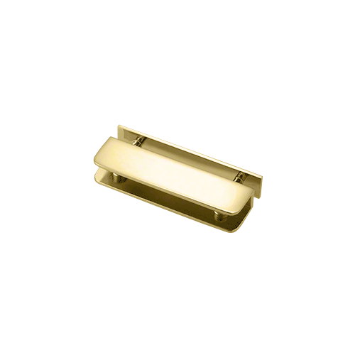 Polished Brass Thru-Glass Rectangular Shelf Clamp