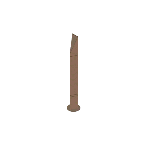 Bronze Bollard 4" x 4" Triangular with Angled Top and Double Line Accents