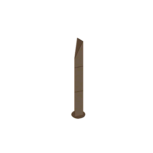 Bronze Bollard 4" x 4" Triangular with Angled Top and Single Line Accents