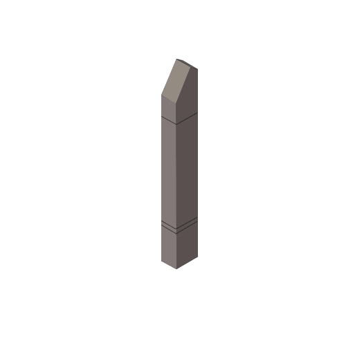 Bronze Bollard 6" x 4" Rectangular with Angled Top and Double Line Accents