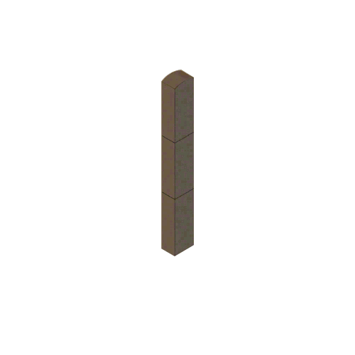 Bronze Bollard 6" x 4" Rectangular with Domed Top and Single Line Accents