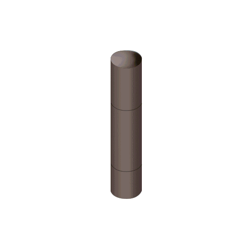 Bronze Bollard 9" Round with Domed Top and Double Line Accents