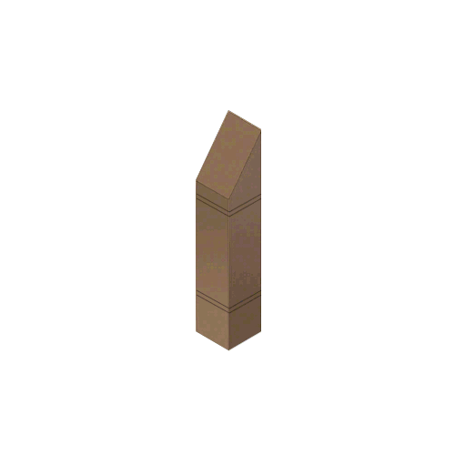 Bronze Bollard 9" Square with Angled Top and Double Line Accents