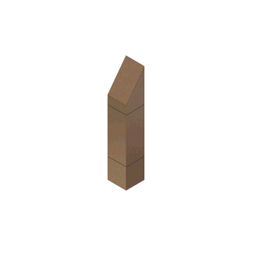 Bronze Bollard 9" Square with Angled Top and Single Line Accents