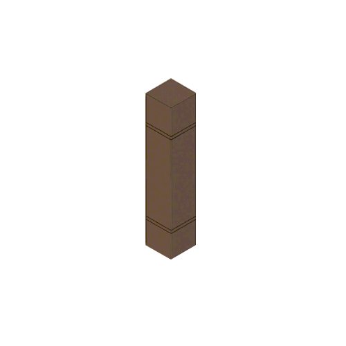 Bronze Bollard 9" Square with Flat Top and Double Line Accents