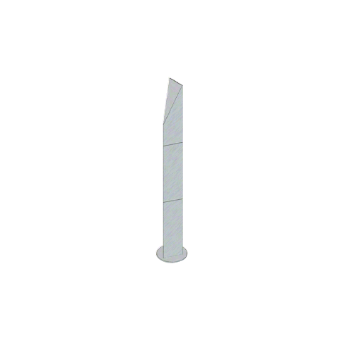 Brushed Stainless Steel Bollard 4" x 4" Triangular with Angled Top and Single Line Accents