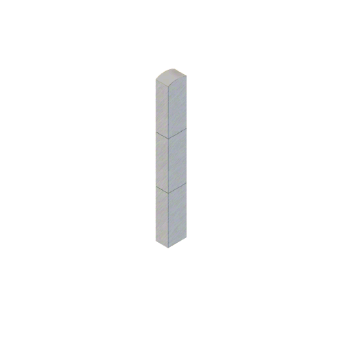Brushed Stainless Steel Bollard 6" x 4" Rectangular with Domed Top and Single Line Accents