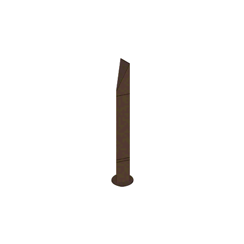 Oil Rubbed Bronze Bollard 4" x 4" Triangular with Angled Top and Double Line Accents