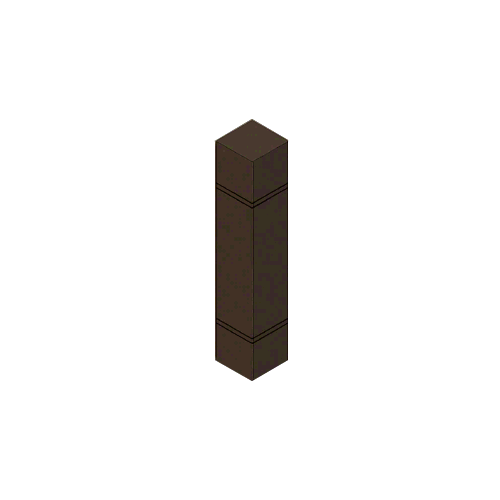Oil Rubbed Bronze Bollard 9" Square with Flat Top and Double Line Accents