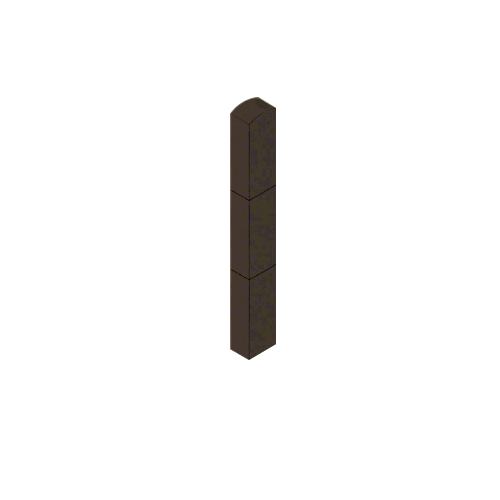 Oil Rubbed Bronze Bollard 6" x 4" Rectangular with Domed Top and Single Line Accents