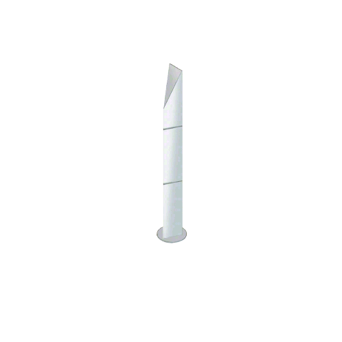 Polished Stainless Steel Bollard 4" x 4" Triangular with Angled Top and Single Line Accents
