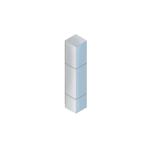 Polished Stainless Bollard 9" Square with Flat Top and Single Line Accents
