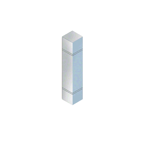 Polished Stainless Steel Bollard 9" Square with Flat Top and Double Line Accents