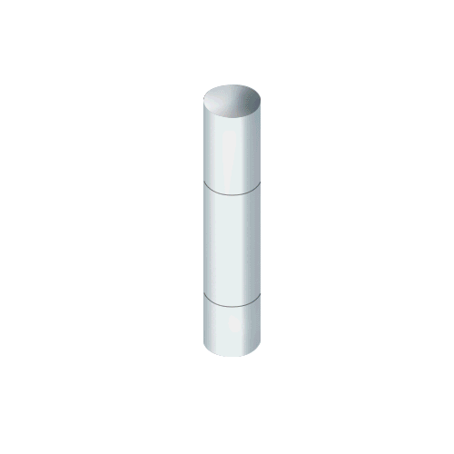 Stainless Steel Bollard 9" Round with Domed Top and Single Line Accents