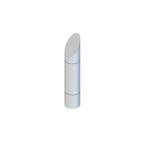 Stainless Steel Bollard 9" Round with Angled Top and Single Line Accents
