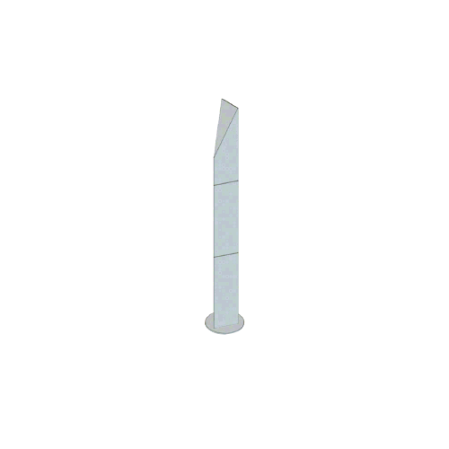 Stainless Steel Bollard 4" x 4" Triangular with Angled Top and Single Line Accents - Non-Directional