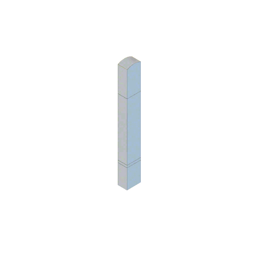Stainless Steel Bollard 6" x 4" Rectangular with Domed Top and Double Line Accents - Non-Directional