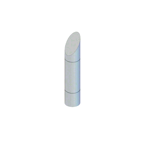 Stainless Steel Bollard 9" Round with Angled Top and Single Line Accents - Non-Directional