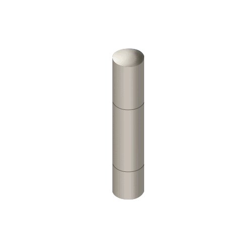 Stainless Steel Bollard 9" Round with Domed Top and Single Line Accents - Non-Directional
