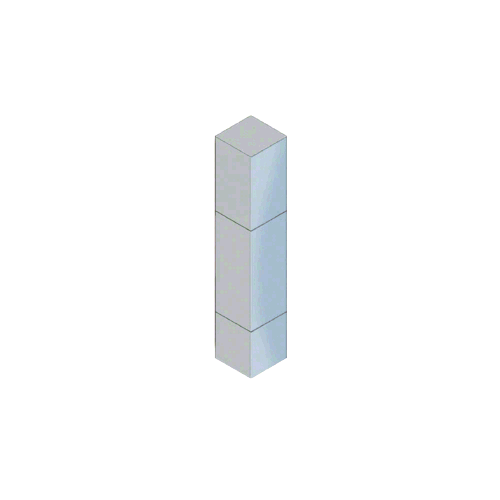 Stainless Steel Bollard 9" Square with Flat Top and Single Line Accents - Non-Directional
