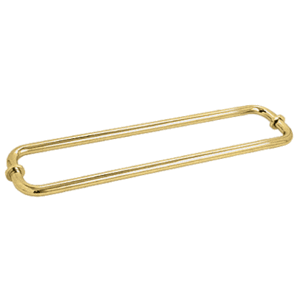 CRL SDTB18X18BR Polished Brass 18" Back-to-Back Towel Bars for Glass