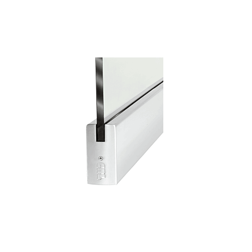 CRL DR4SPS38S Polished Stainless 3/8" Glass 4" Square Door Rail Without Lock - 35-3/4" Length