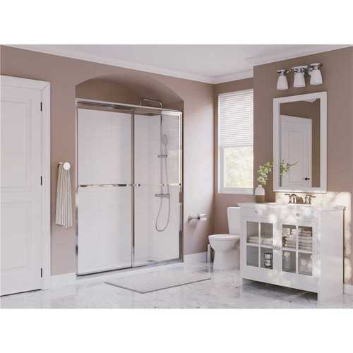 Coastal Shower Doors 1840.70B-C Paragon 40 in. to 41.5 in. x 70 in. Framed Sliding Shower Door with Towel Bar in Chrome and Clear Glass
