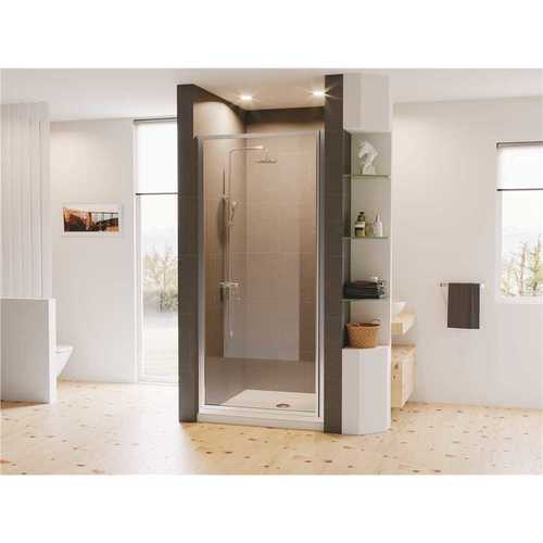 Legend 23.625 in. to 24.625 in. x 64 in. Framed Hinged Shower Door in Chrome with Clear Glass
