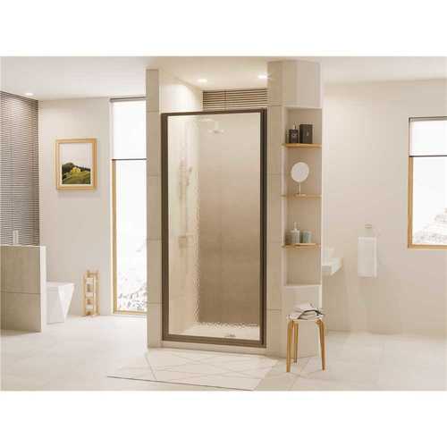 Coastal Shower Doors L24.66O-A Legend 23.625 in. to 24.625 in. x 64 in. Framed Pivot Shower Door in Black Bronze with Obscure Glass