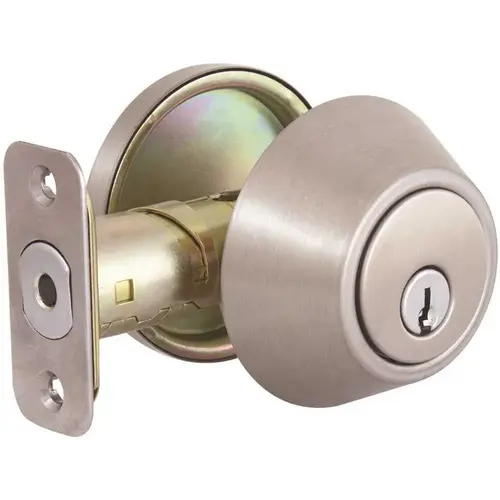 Satin Nickel Single Cylinder Deadbolt with SC1 Master Pinned Keyway