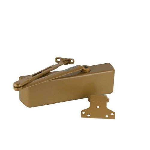 Parallel Arm Super Smoothee Heavy Duty Adjustable Surface Mounted Regular Door Closer with Thru Bolts 696 Sprayed Brass Finish