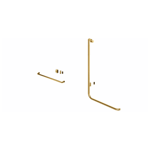 Polished Brass Left Hand Double Acting Rail Mount Keyed Access "A" Exterior Top Securing Electronic Egress Control Handle