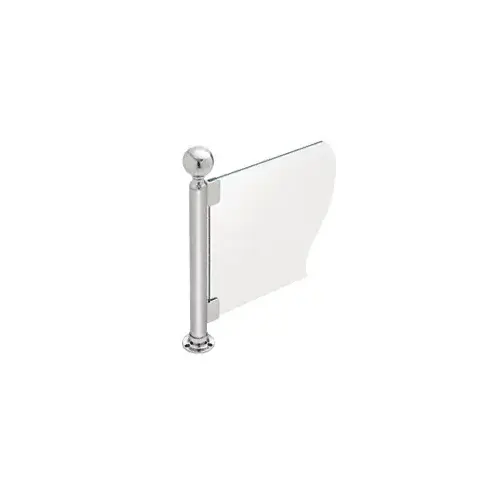 Polished Stainless 16" Round PP04 Elegant Series Counter/Partition End Post With Air Space