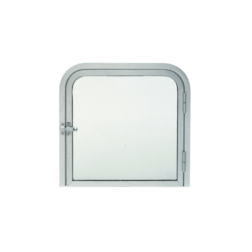 CRL 1213RHA Satin Anodized 11-3/8" x 11-11/16" Package Slot with Right Hinged Clear View Door