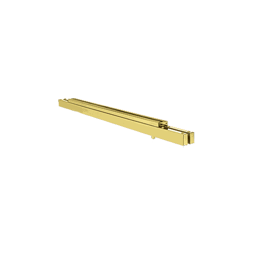 Polished Brass Single Narrow Floating Header with Surface Mounted Top Pivots - for 36" Wide Opening
