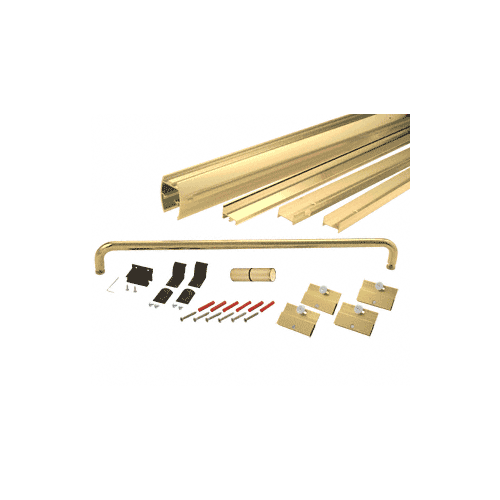 Brite Gold Anodized 60" x 60" Cottage DK Series Sliding Shower Door Kit With Metal Jambs for 1/4" Glass NO GLASS INCLUDED