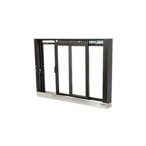 Duranodic Bronze Self-Closing Deluxe Sliding Service Windows with Stainless Steel Sill